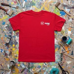 Gildan IHOP Elf On The Shelf Graphic Tee Red Regular